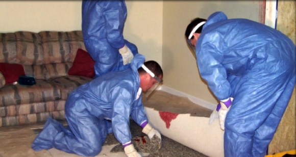 One of the less disturbing images. Google 'Crime Scene Decontamination' at your own risk.